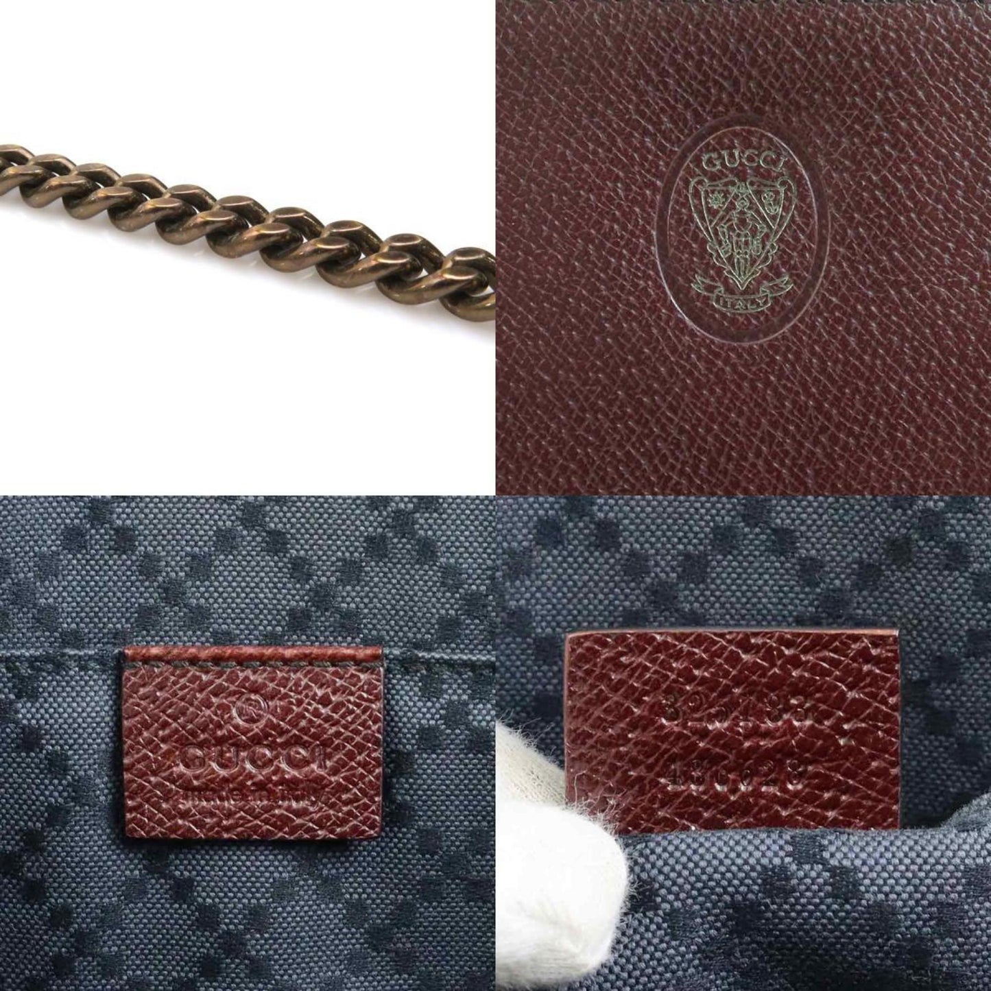 Gucci Bordeaux Leather Clutch Bag