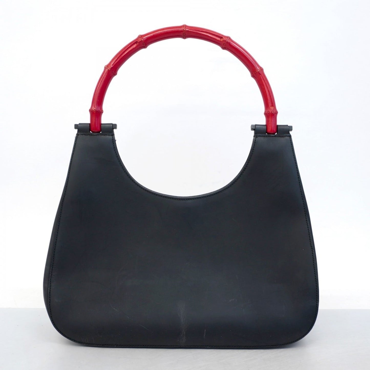 Gucci Black Red Color Leather Handbag