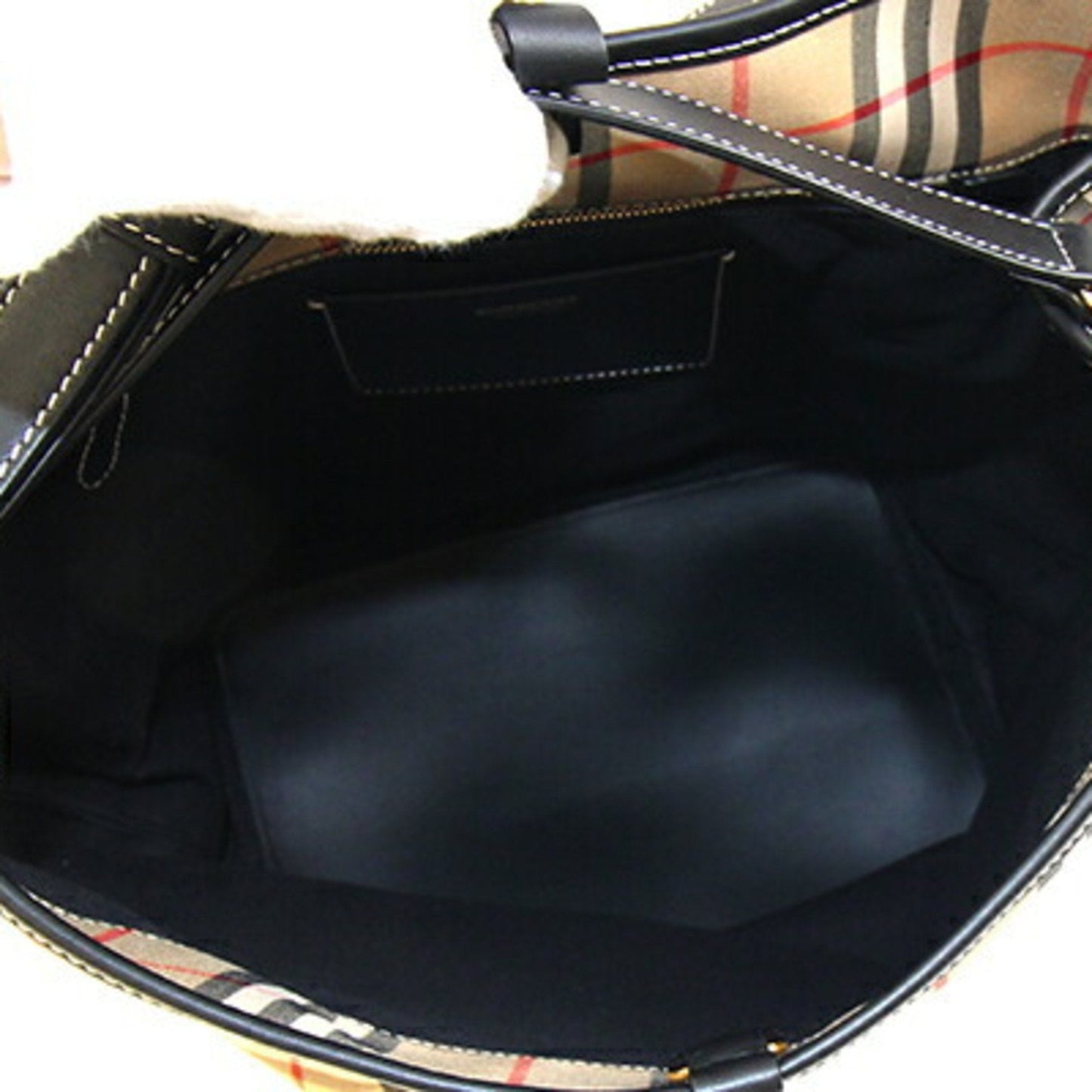 Burberry Shoulder Bag Leather Canvas Black