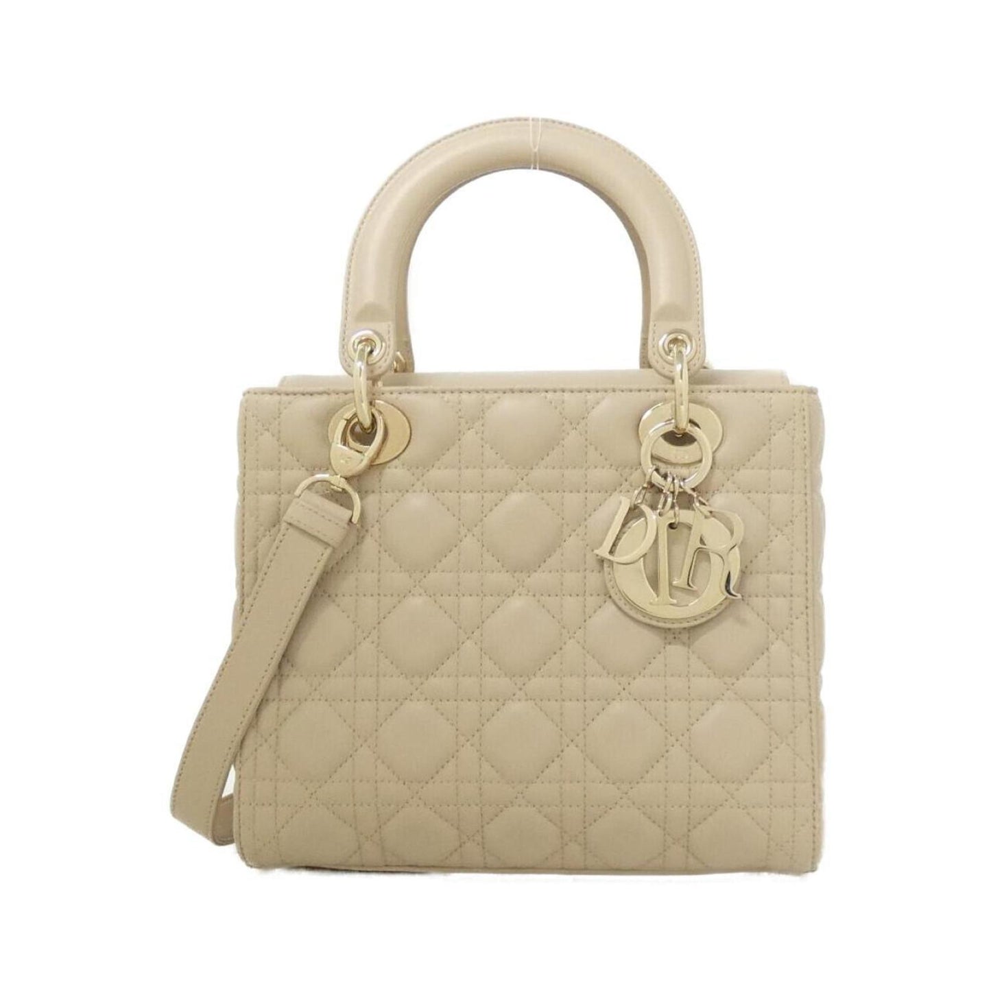 Dior Handbag Christian 3 Leather Beige