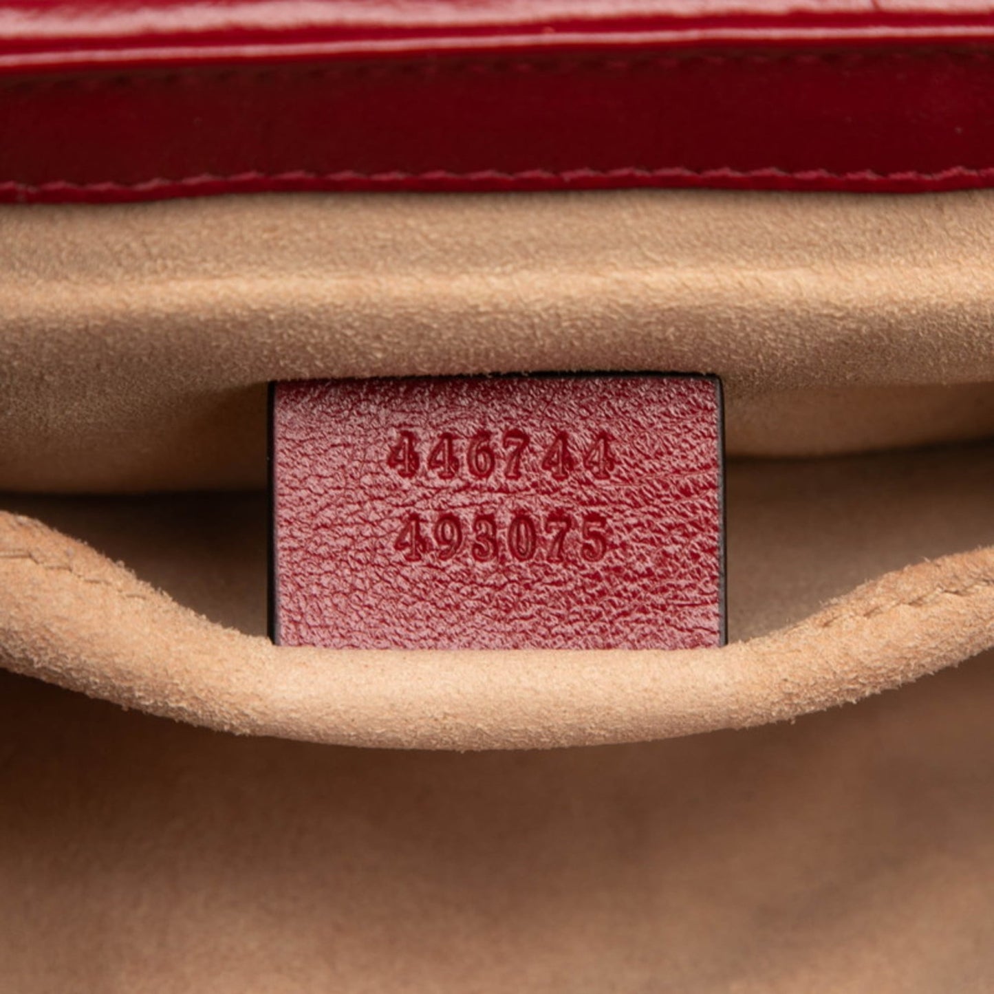 Gucci Beige Red Color Canvas Leather Shoulder Bag