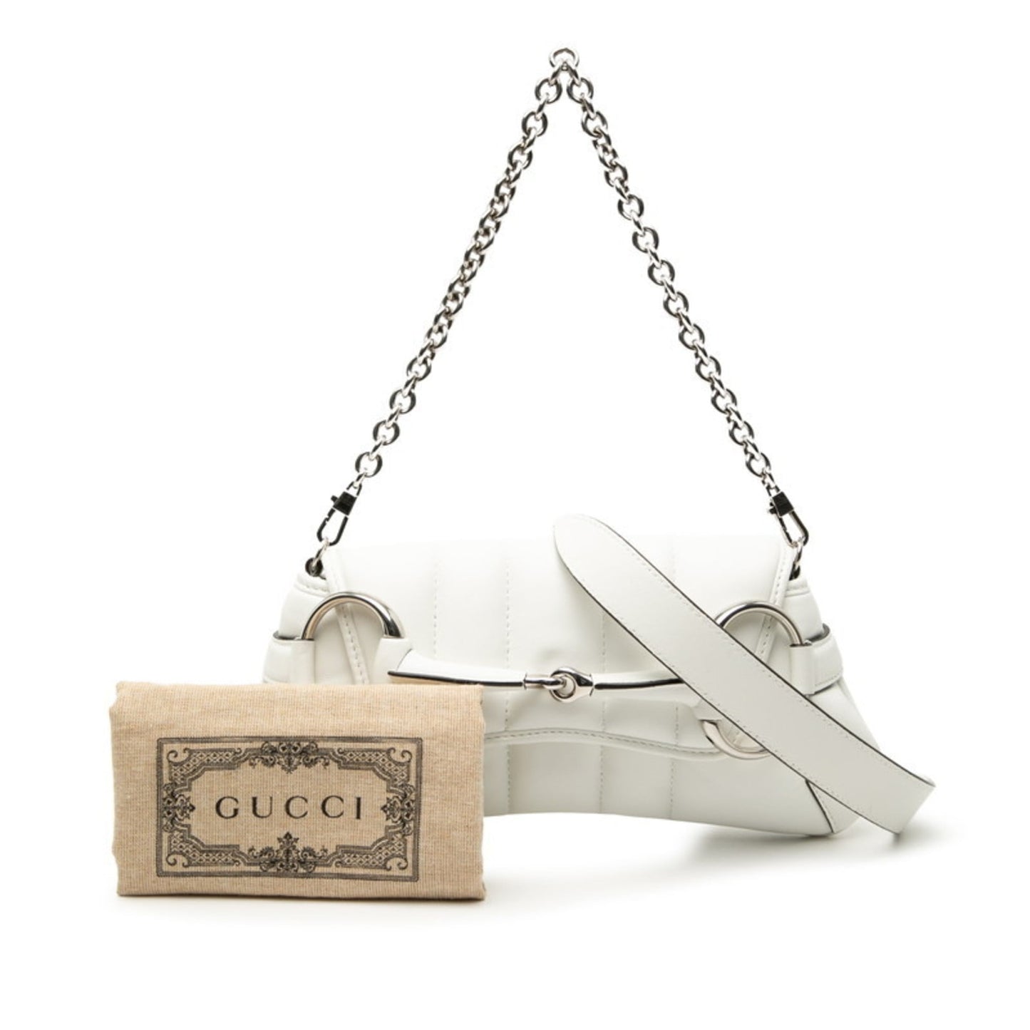 Gucci White Leather Handbag Shoulder Bag