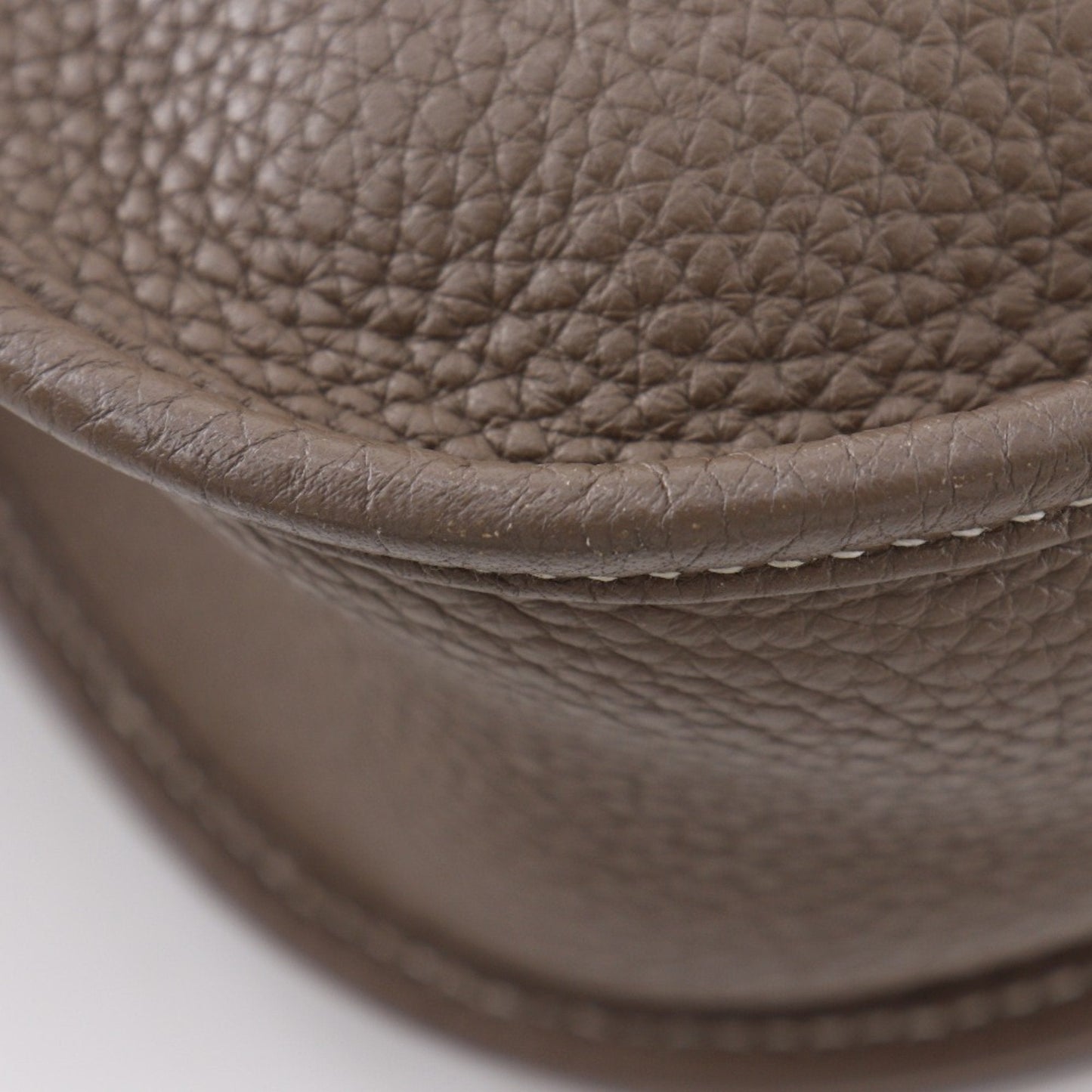Hermes Etoupe Taurillon Clemence Shoulder Bag Leather Gray Shoulder Bag 1