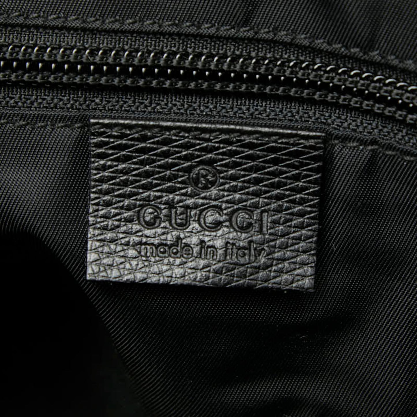Gucci Black Nylon Leather Tote Bag