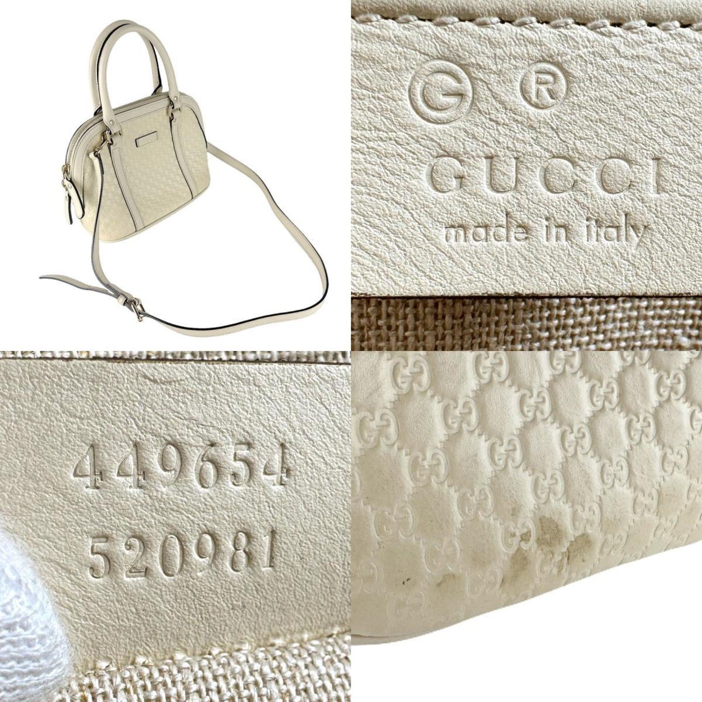 Gucci Ivory Leather Handbag Shoulder Bag