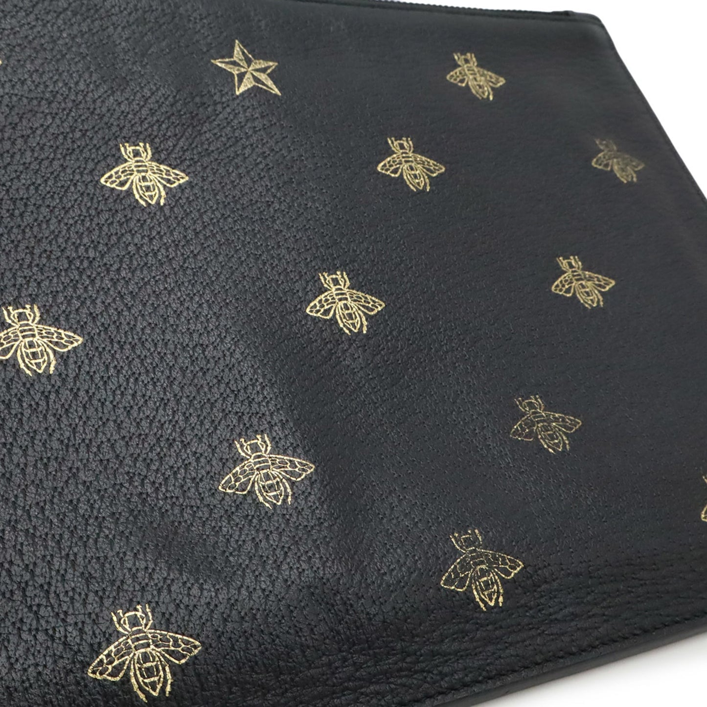 Gucci Black Leather Clutch Bag Pouch