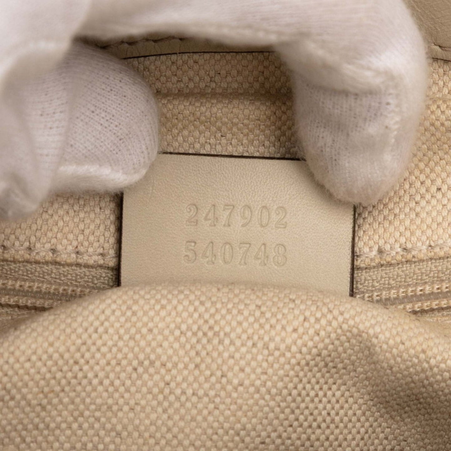 Gucci Beige White Canvas Leather Handbag Shoulder Bag