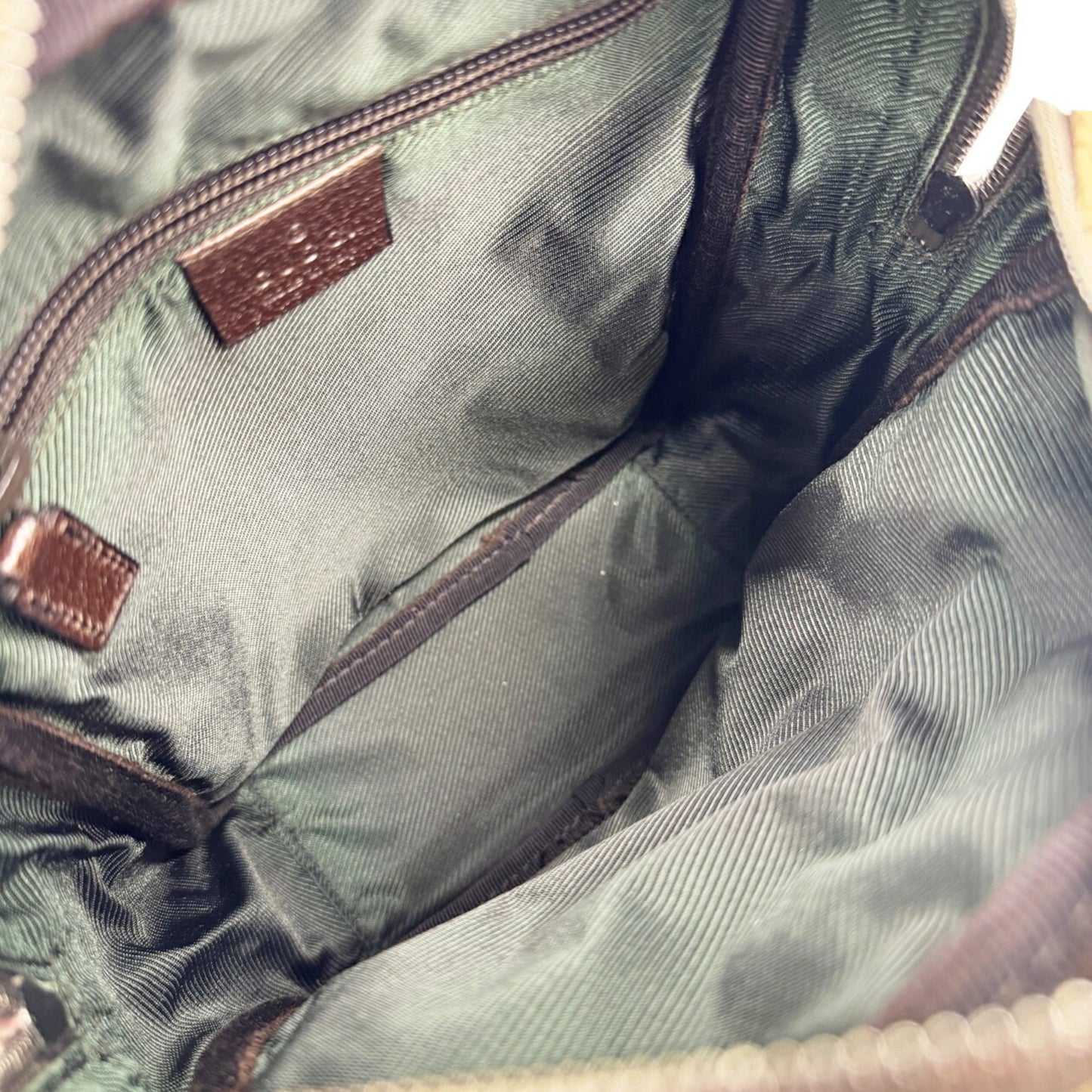 Gucci Brown Gg Canvas Leather Shoulder Bag