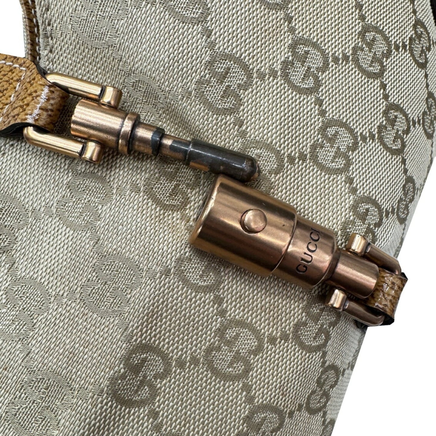 Gucci New Jackie Beige Gg Canvas Handbag