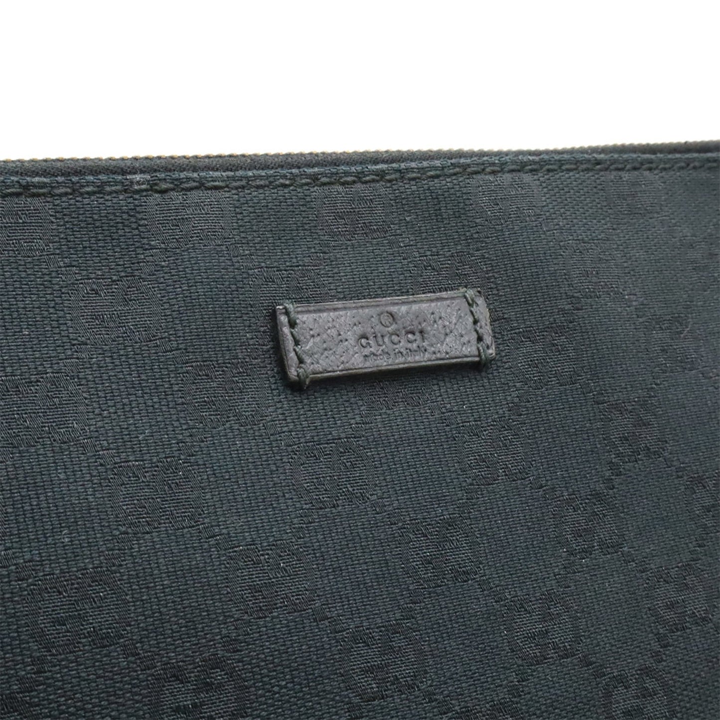 Gucci Black Gg Canvas Leather Shoulder Bag