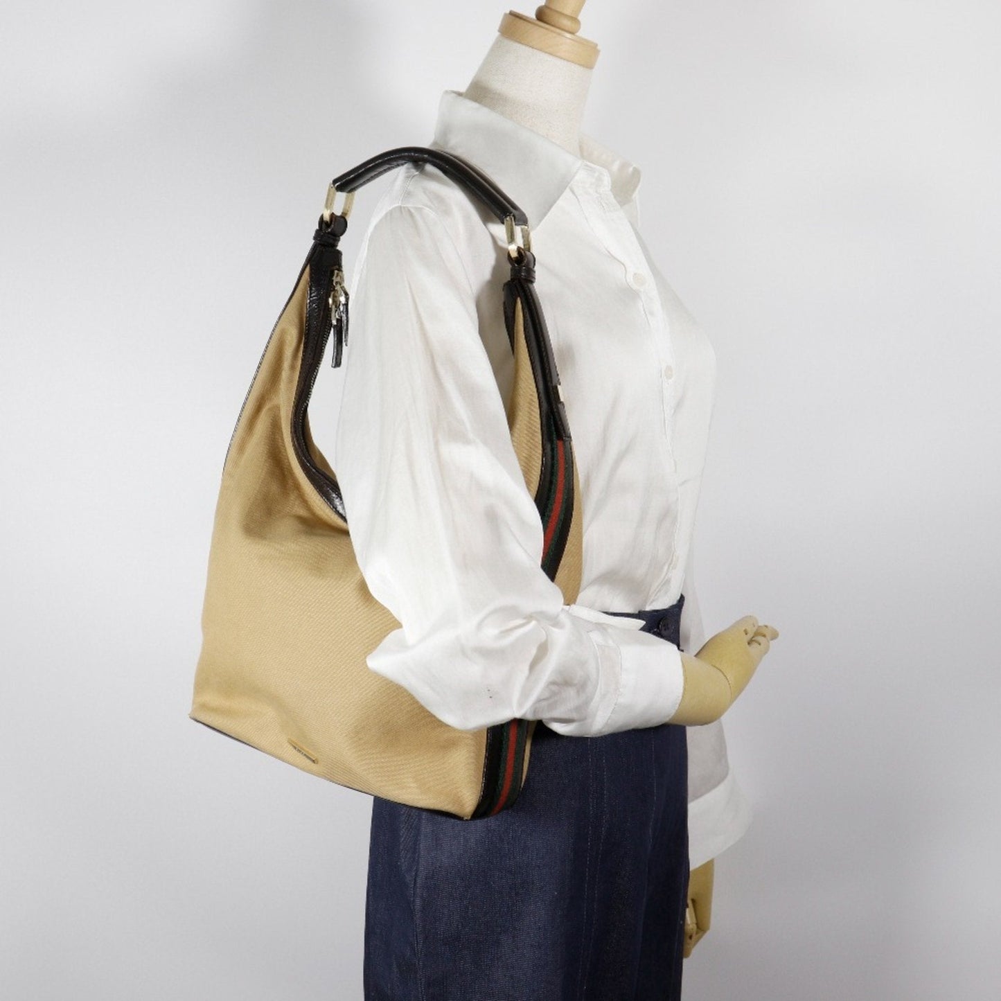 Gucci Beige Canvas Shoulder Bag