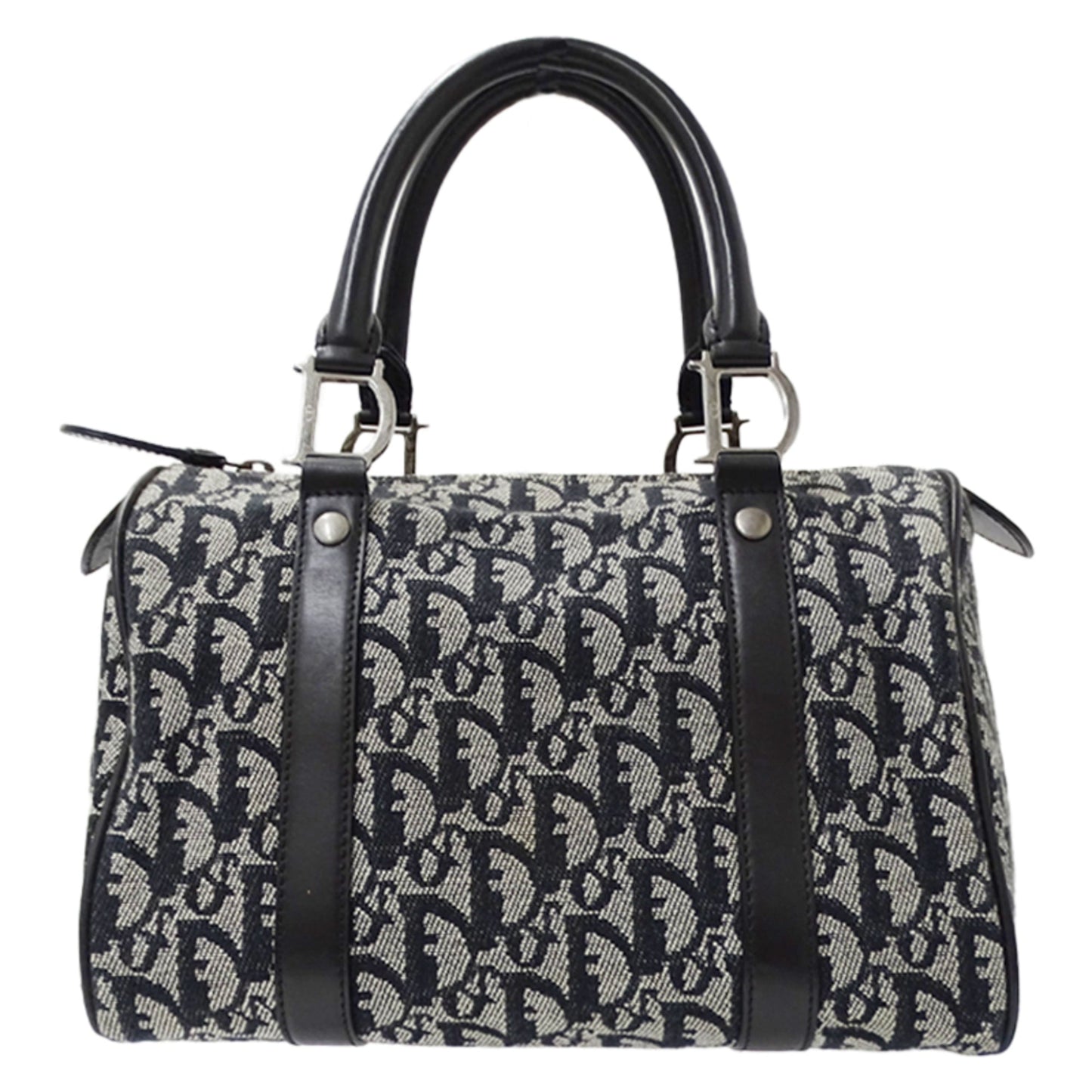 Dior Handbag Christian Boston Bag Canvas Black