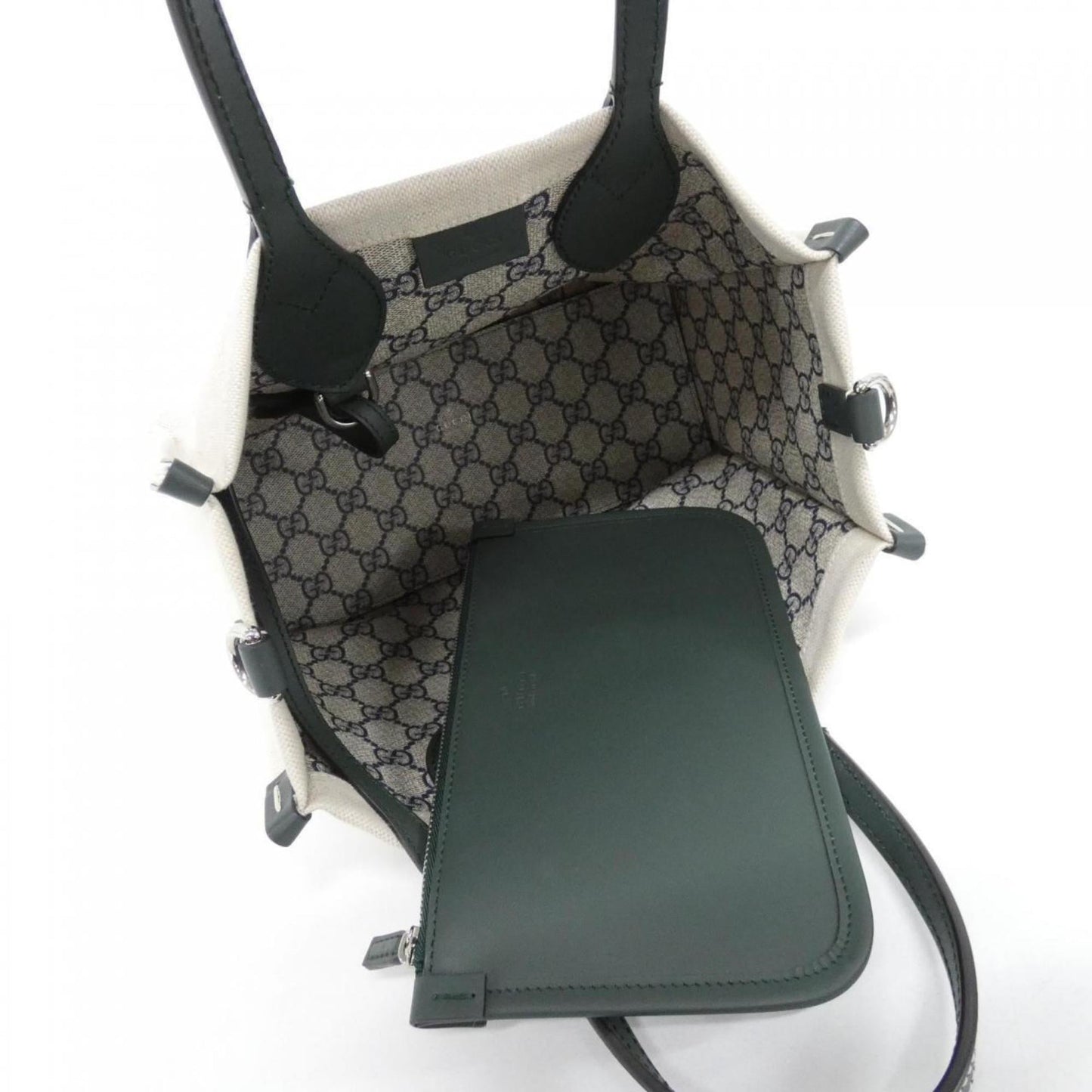 Gucci Beige Canvas Leather Handbag