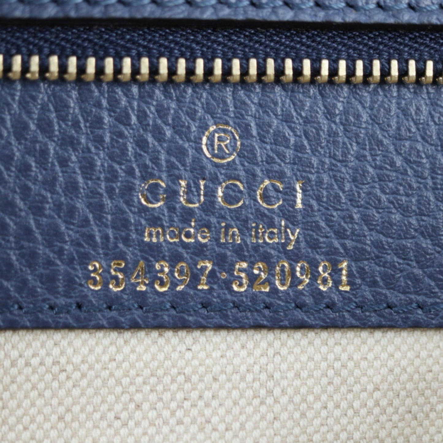 Gucci Navy Leather Handbag Shoulder Bag Tote Bag