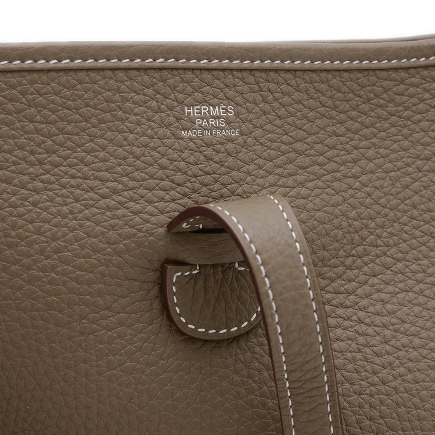 Hermes Evelyne Etoupe Taurillon Clemence Shoulder Bag Leather Gray