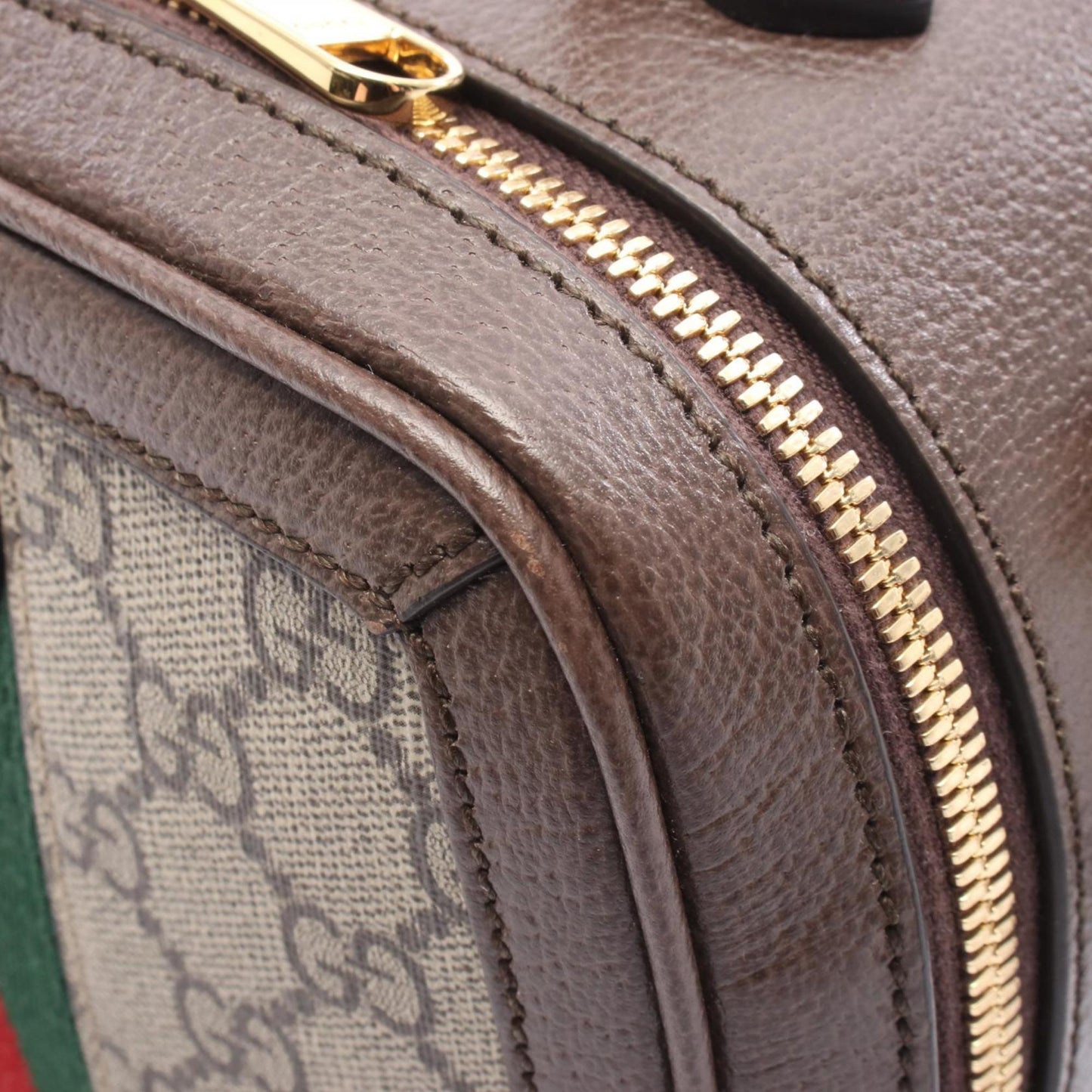 Gucci Beige Brown Multi-Color Coated Canvas Leather Handbag