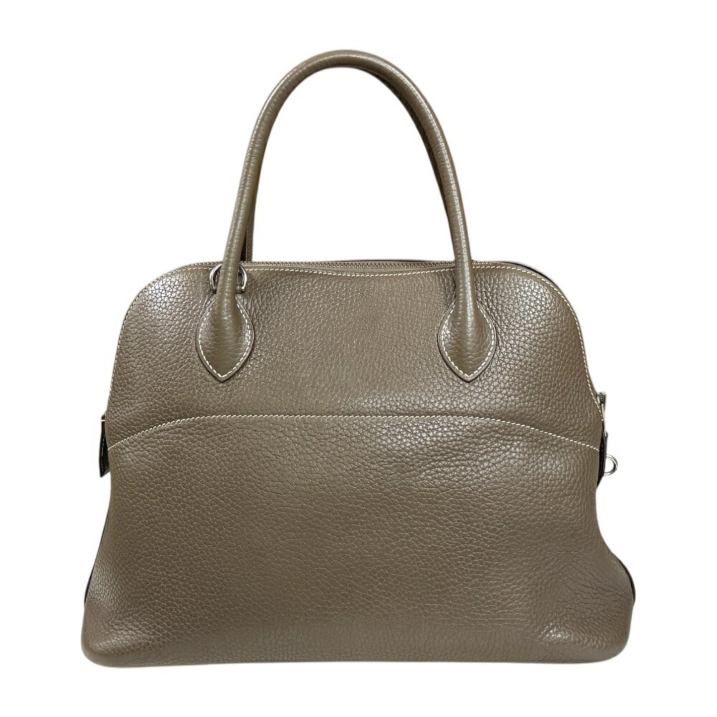 Hermes Etoupe Taurillon Clemence Shoulder Bag Leather Gray Shoulder Bag 2