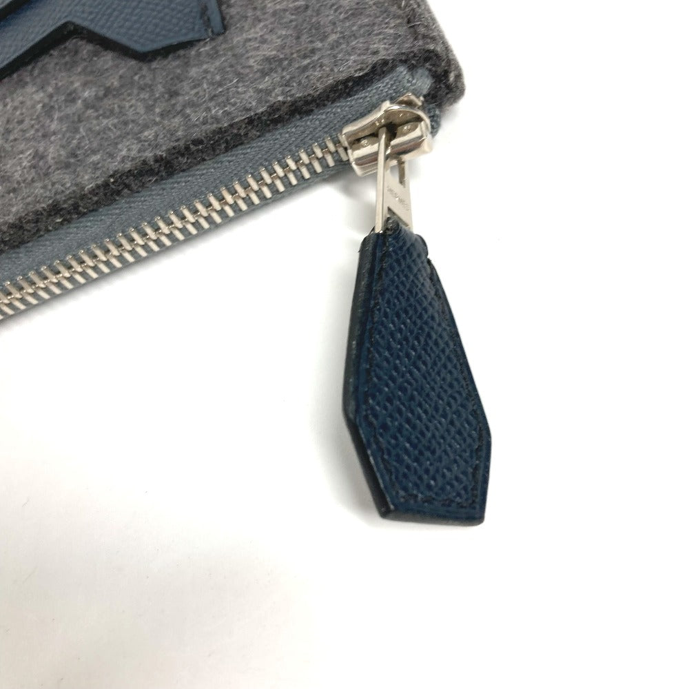 Hermes Clutch Bag Felt To Doo Leather Gray