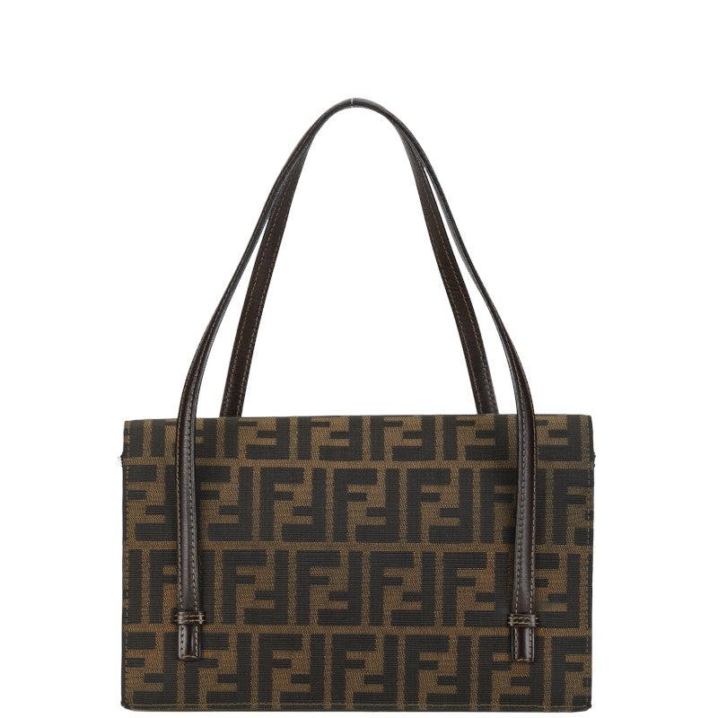 Fendi Zucca Handbag Leather Canvas Travel Bag