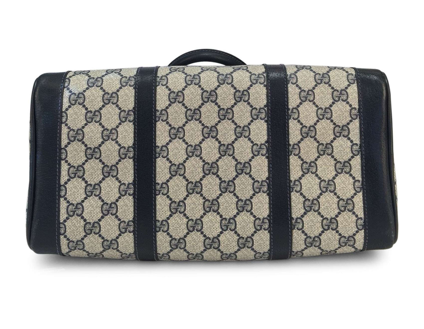Gucci Navy Monogram Canvas Large Boston Joy Bag