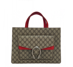 Gucci Beige Monogram Red Dionysus Supreme Shoulder Bag