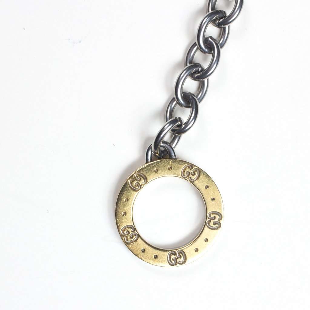Gucci - 18K Gold + Sterling Silver Circle Pendant Necklace