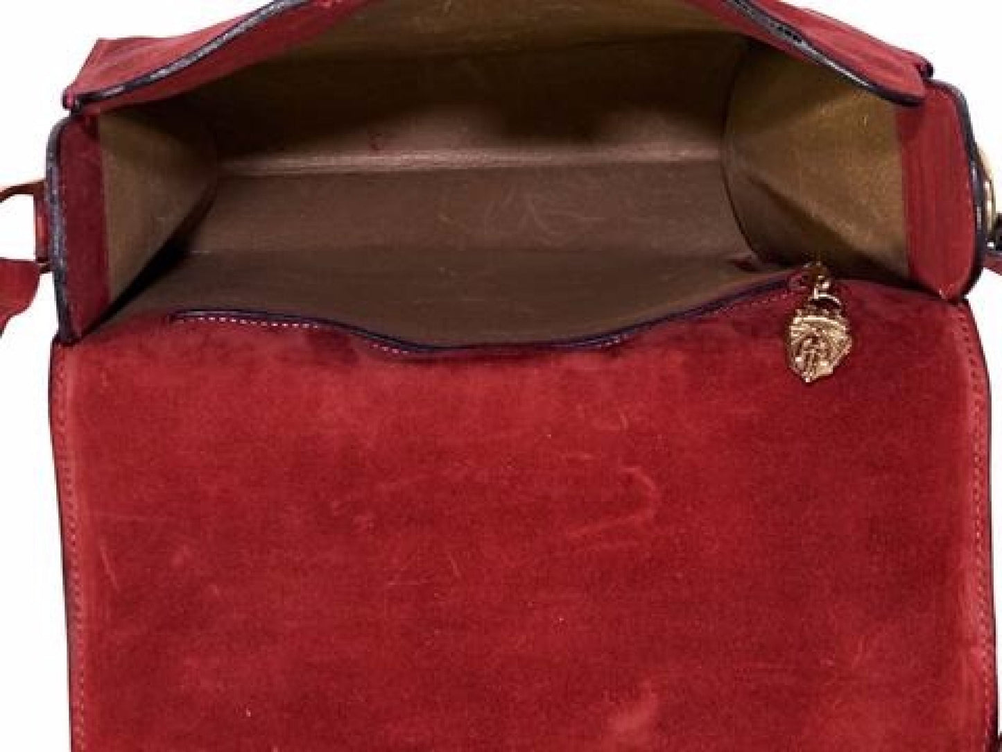 Red Gucci Suede Shoulder Bag