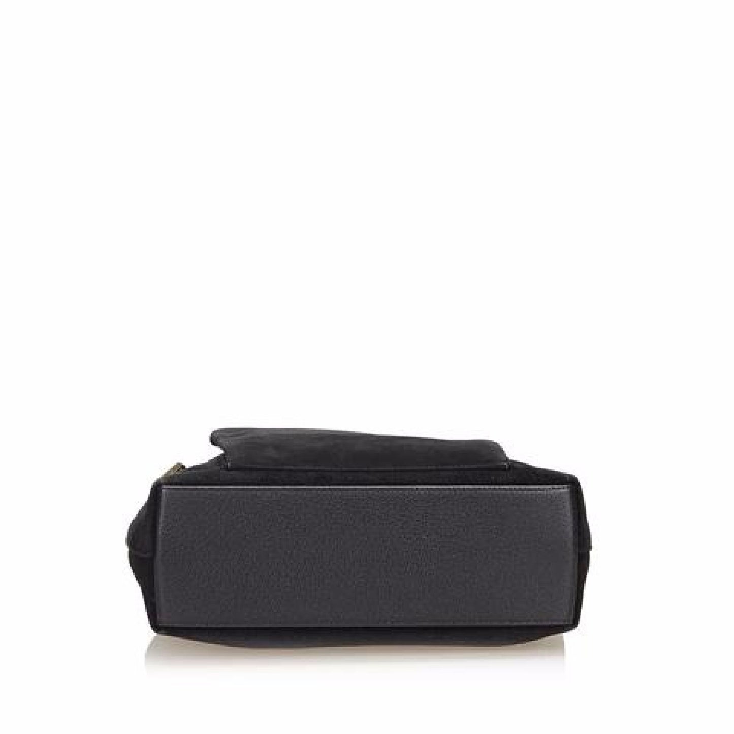 Black Gucci Suede Bamboo-Handle Handbag