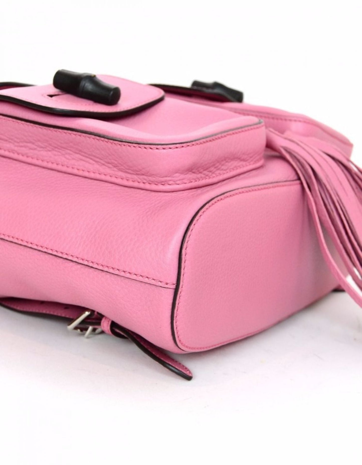 Gucci Glossy Pink Medium Bamboo Backpack Bag