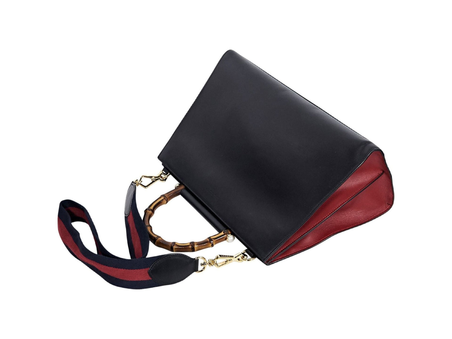 Black & Red Gucci Leather Nymphea Satchel