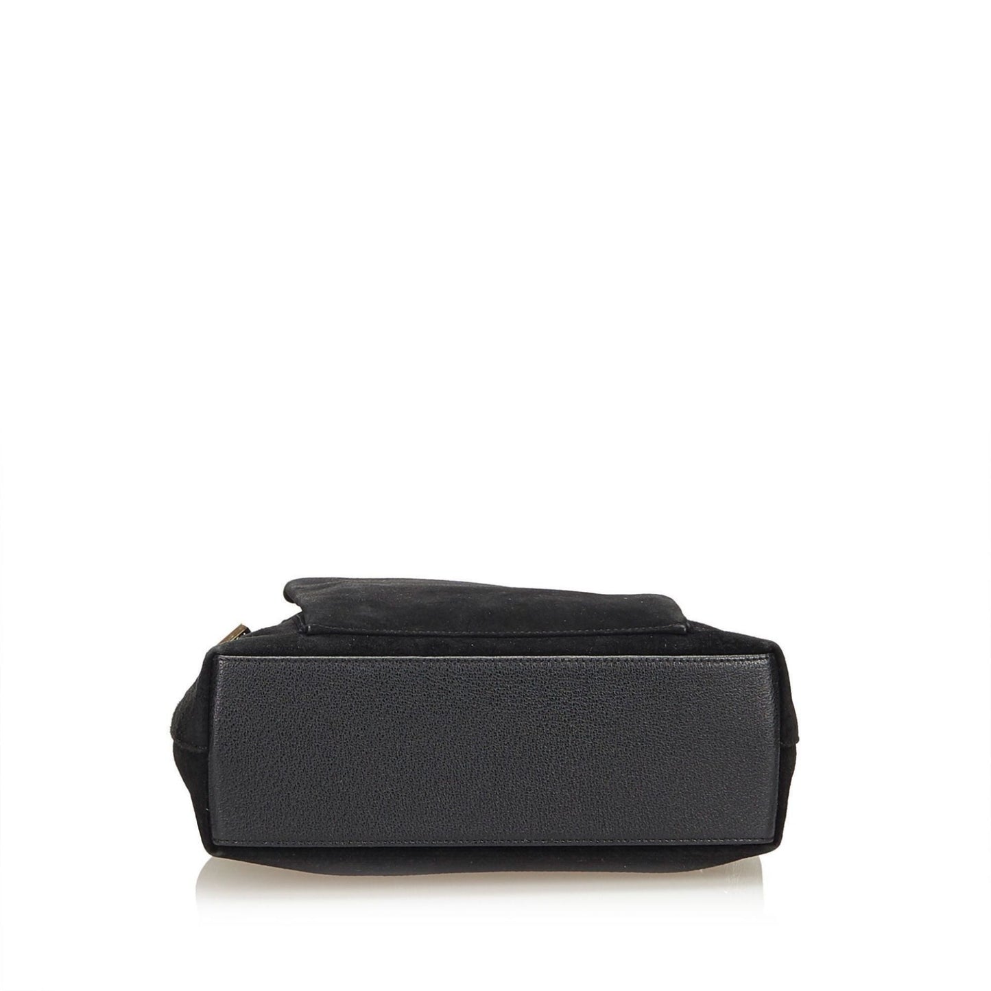 Black Gucci Suede Bamboo-Handle Handbag