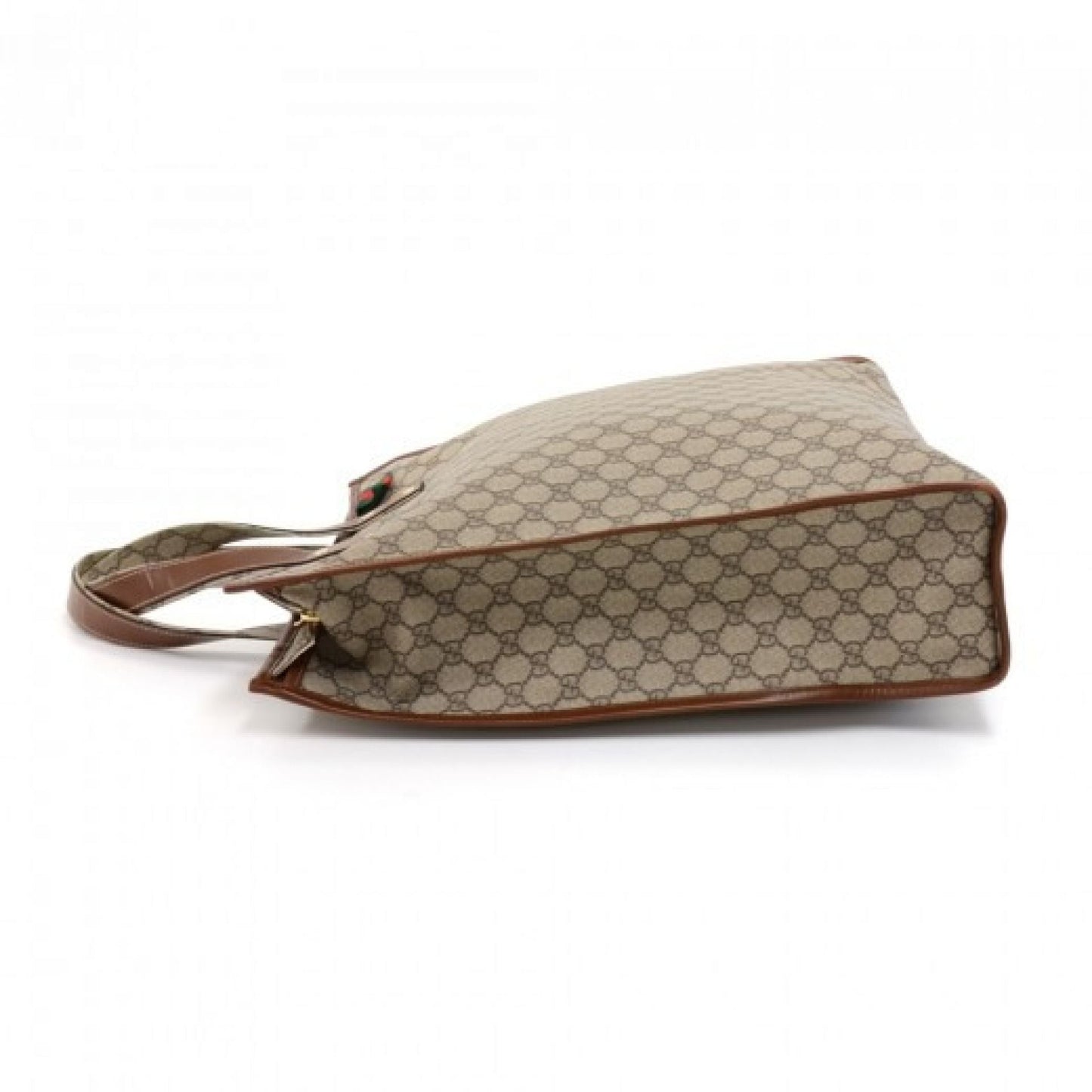 Gucci Beige GG Supreme Coated Canvas x Brown Leather Large Shopping Tote Bag