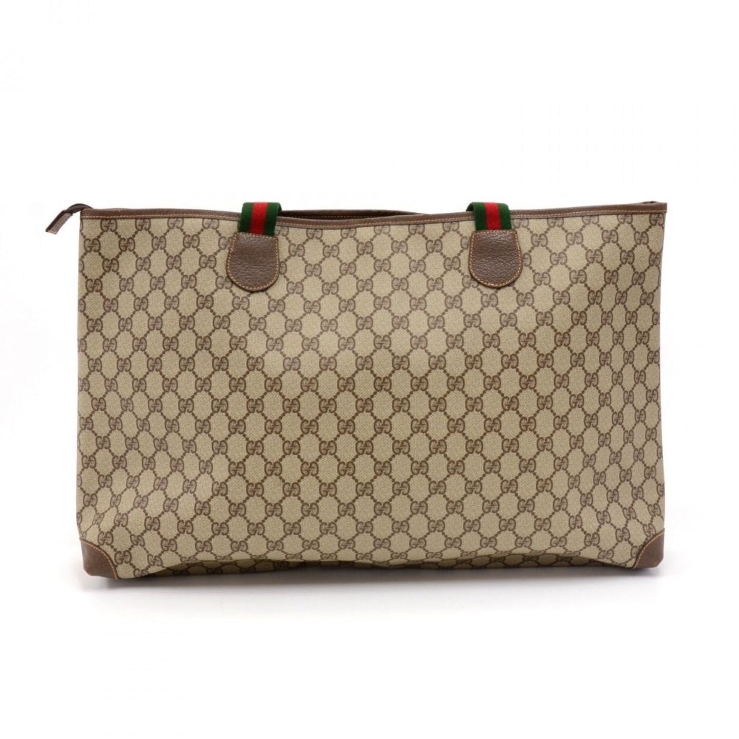 Gucci Beige GG Supreme Coated Canvas Web XLarge Tote Bag