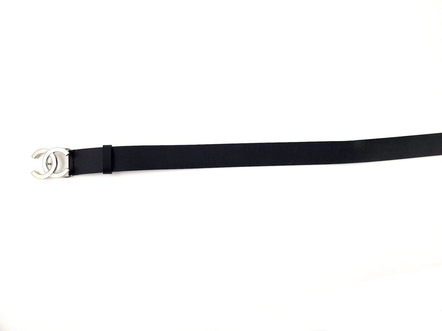 CHANEL 2020 Interlocking CC Logo Leather Belt 85 34