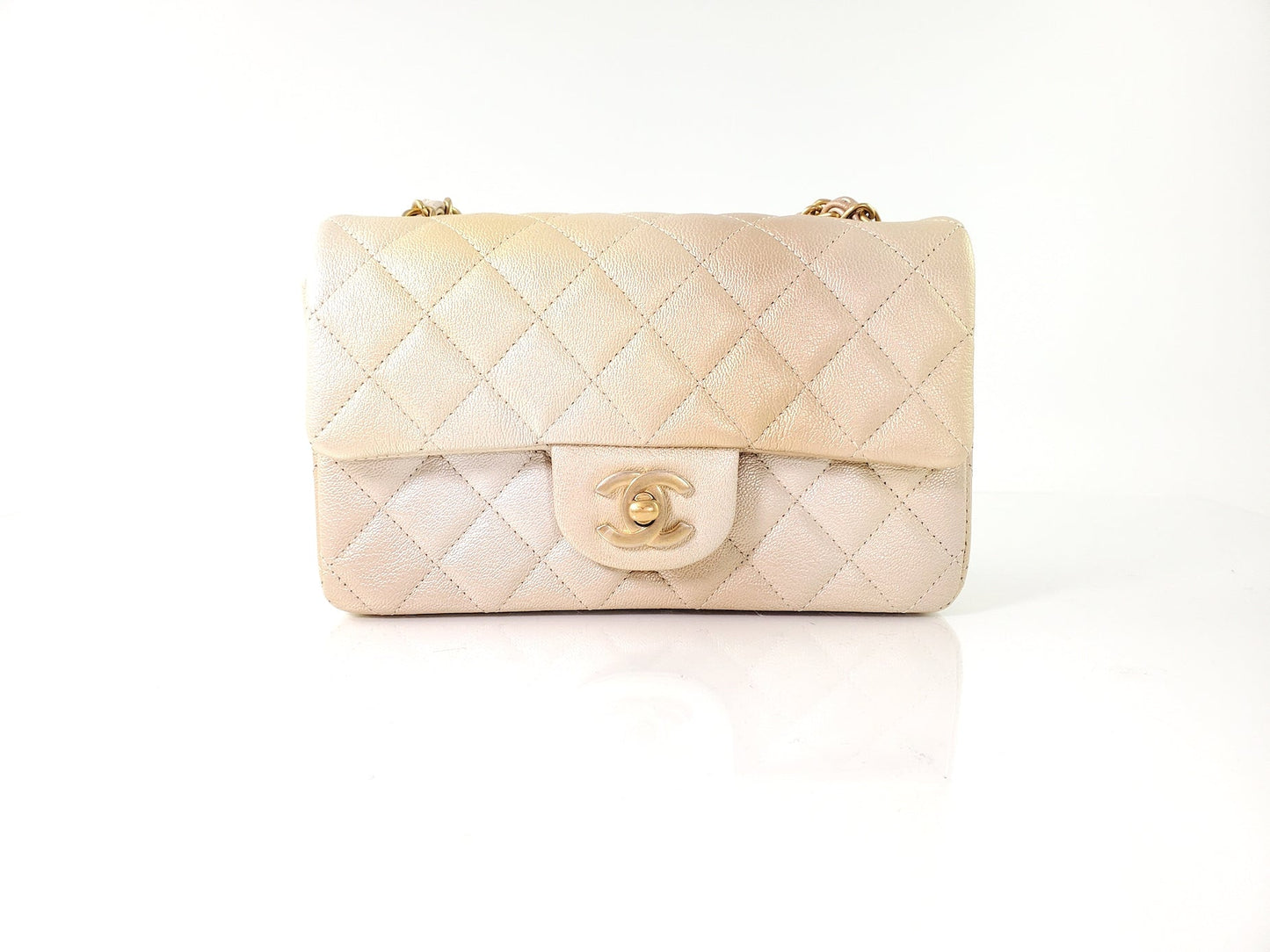 Chanel New Classic 2022 Rectangular Mini Gold Ombre Flap Bag