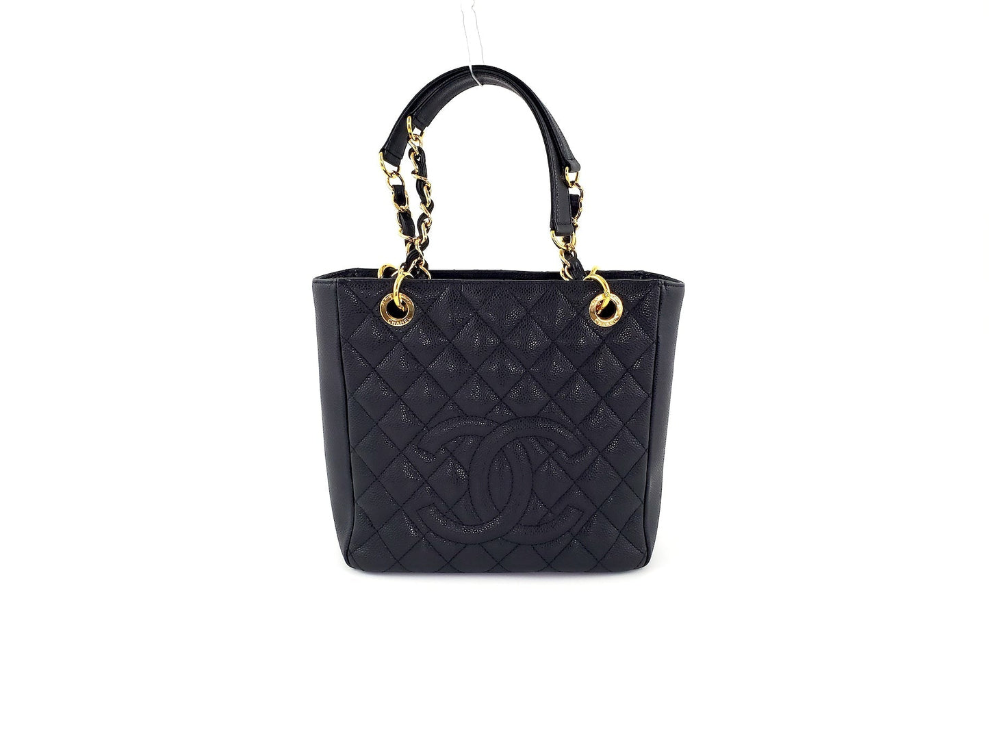 Chanel Black Caviar Petit 2011 Quilted Shopping Pst Tote