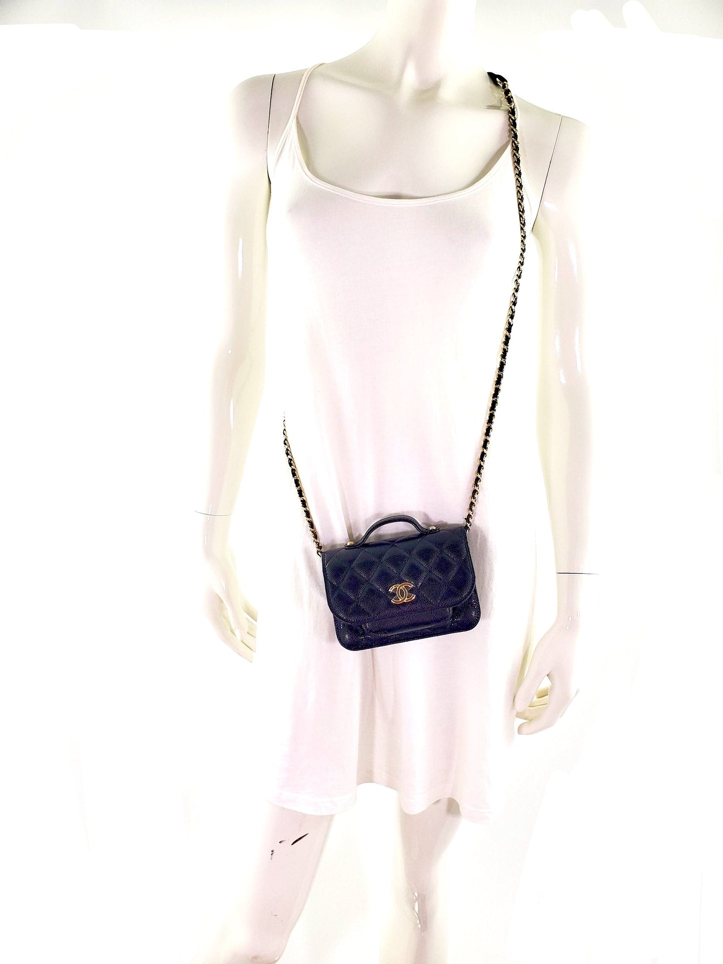 Chanel New Black Caviar Mini Business Affinity Crossbody Chain Bag