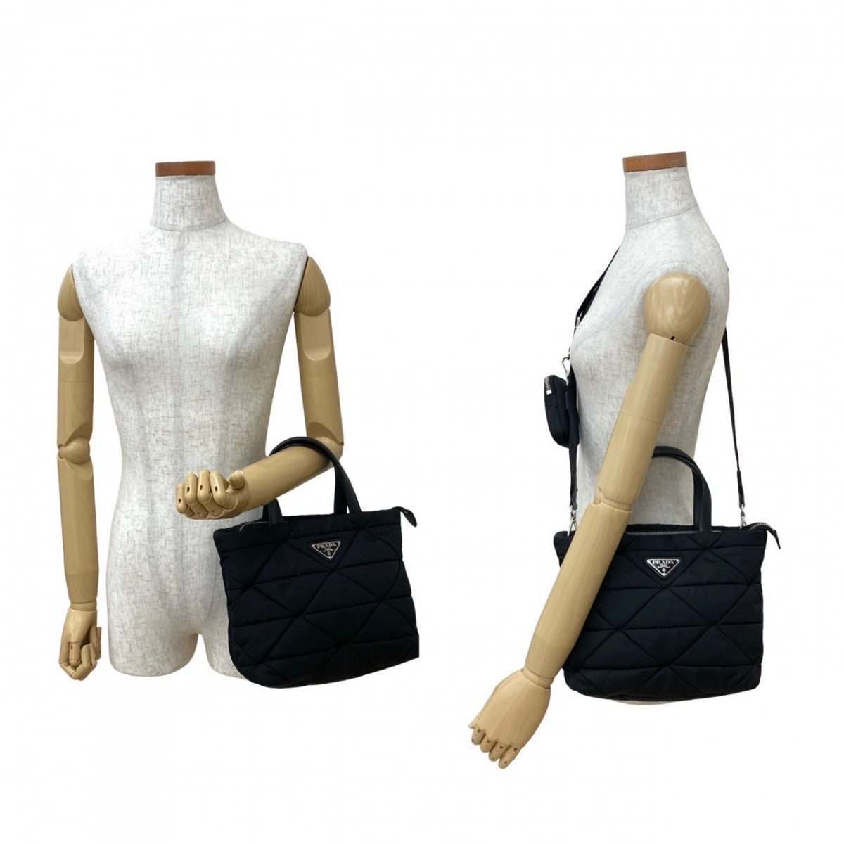 Shoulder Bag Re Padding Nylon Black