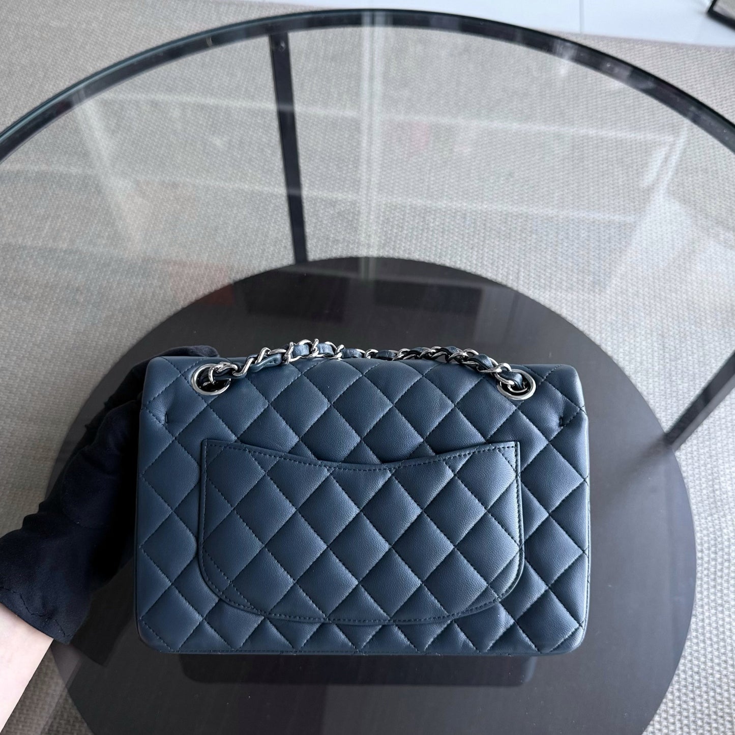 Chanel Classic Flap Small - 23CM Quilted Lambskin Blue Silver Hardware Series 23