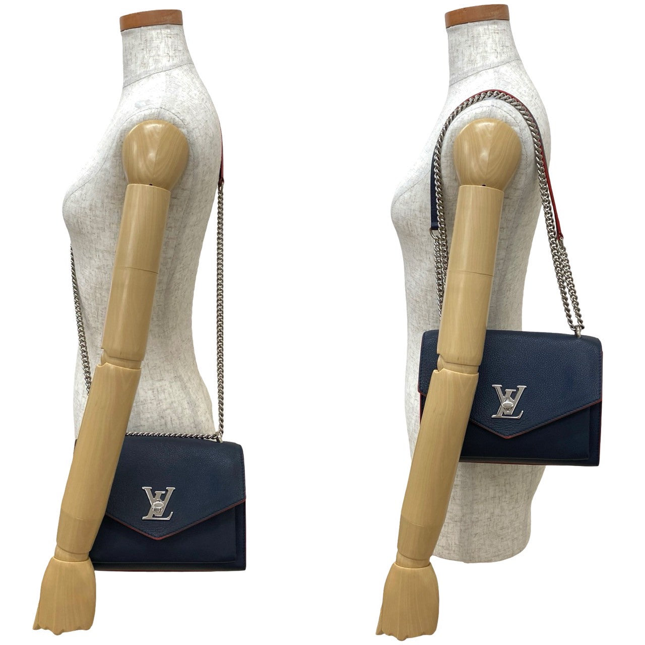 Louis Vuitton マイロックミー BB Leather Navy Shoulder Bag