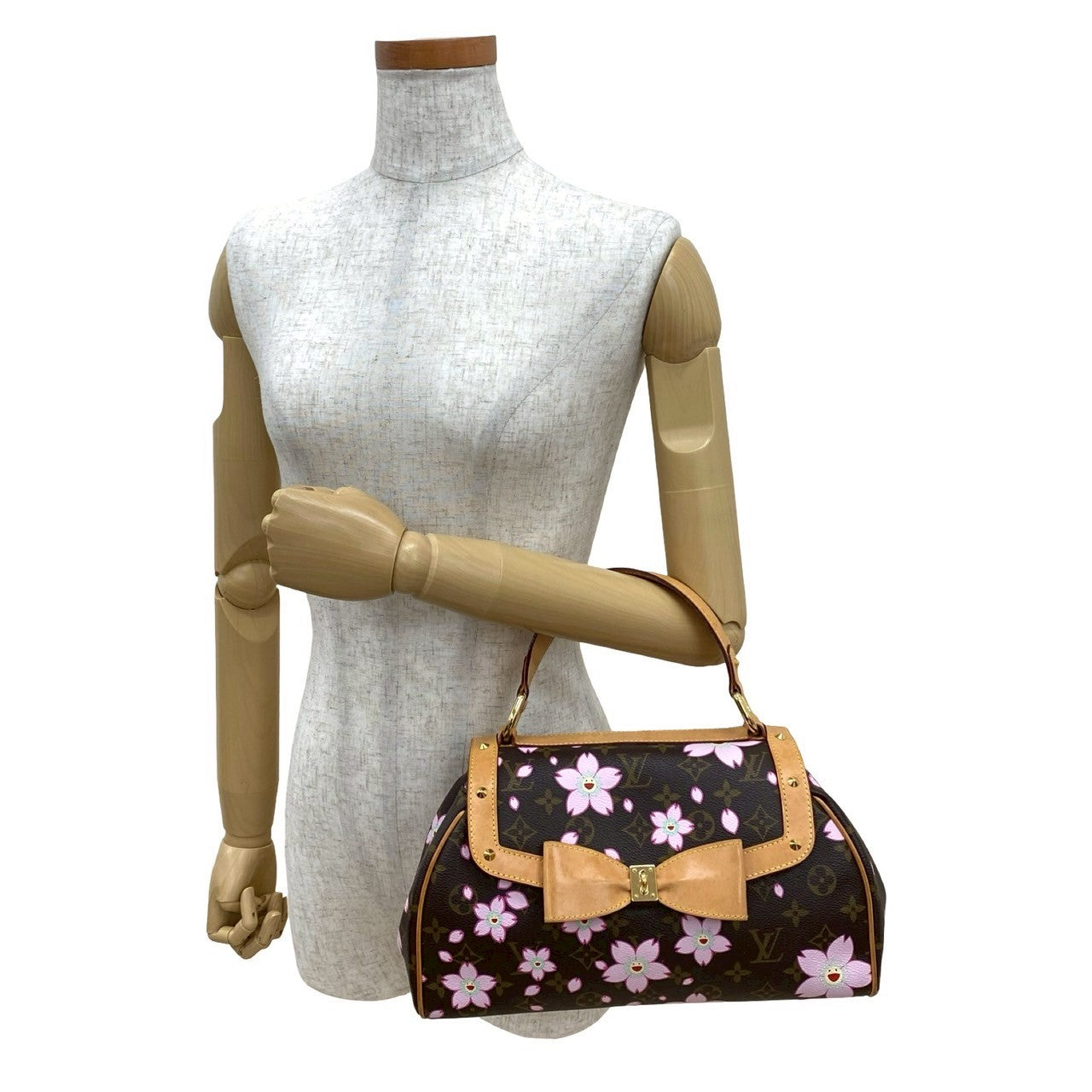 Louis Vuitton Cherry Blossom Sac Retro PM Monogram Leather Brown Handbag
