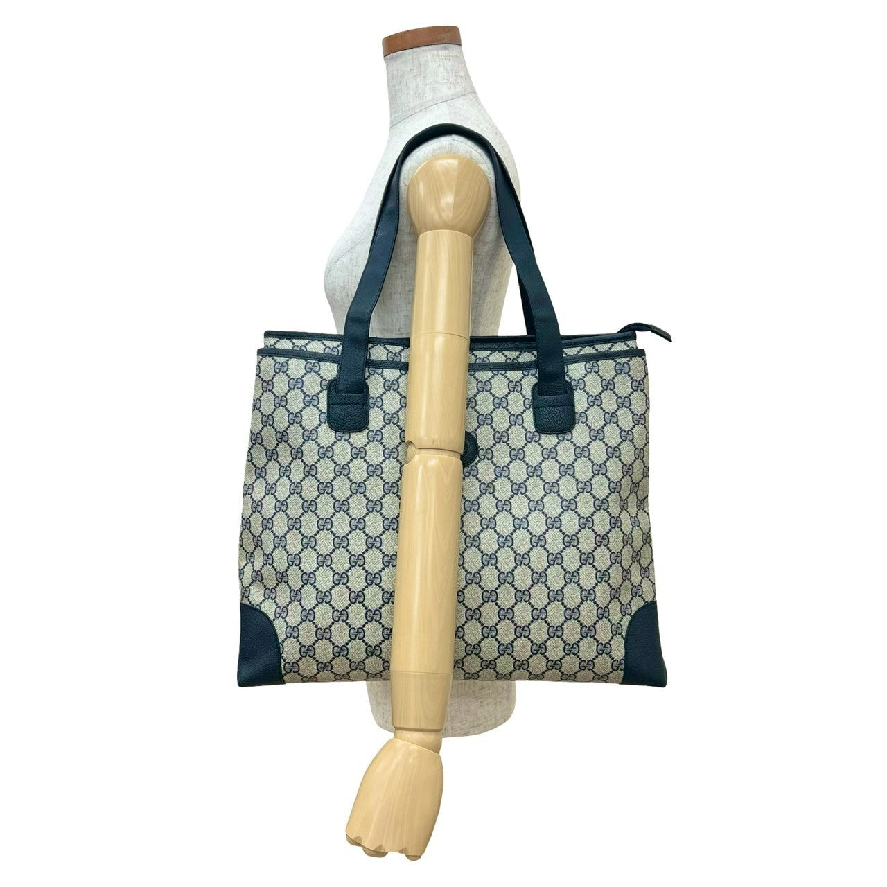 Gucci 20250924Kmd822 9 Leather Navy Tote Bag
