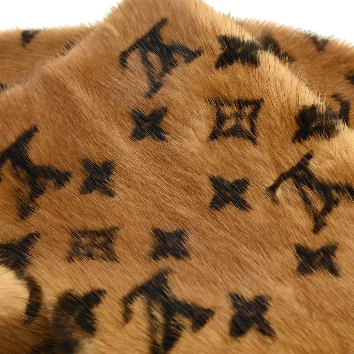 Louis Vuitton * Monogram Mink Echarpe Fur Stole Shawl
