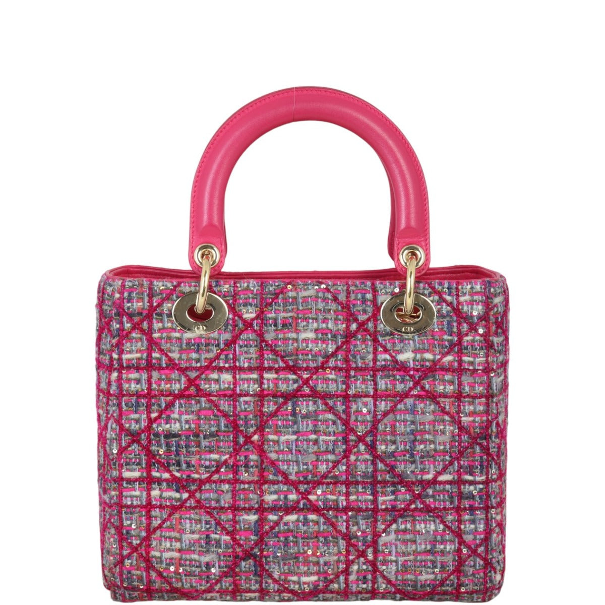 Dior Lady Tweed Handbag Medium Travel Bag