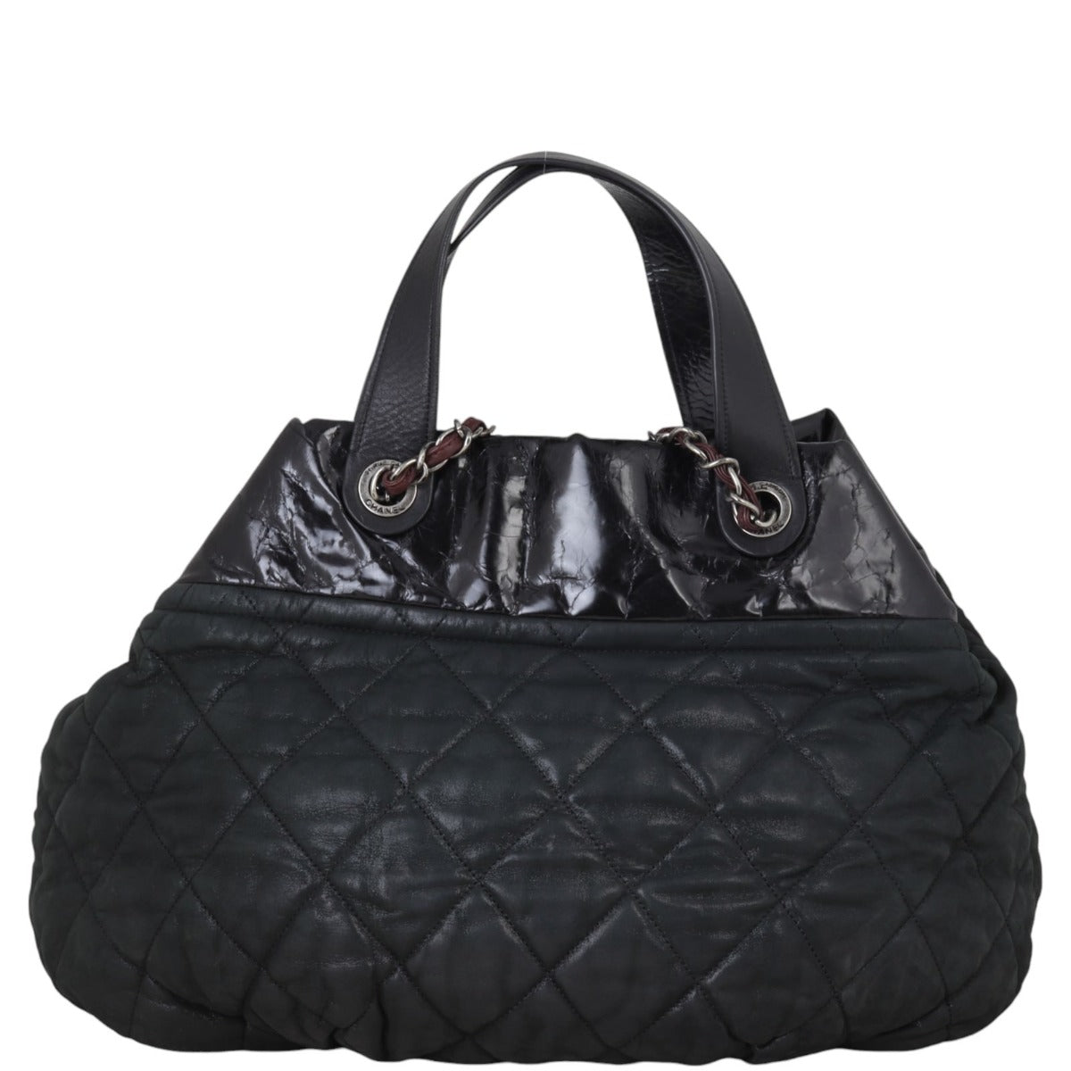 Chanel In The Mix Iridescent Tote Quilted Black Shoulder Bag