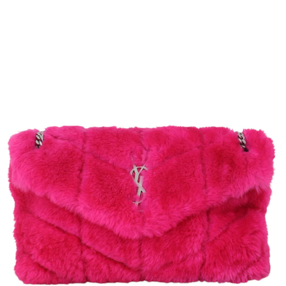 YSL Saint Laurent Loulou Shearling Crossbody Bag Small