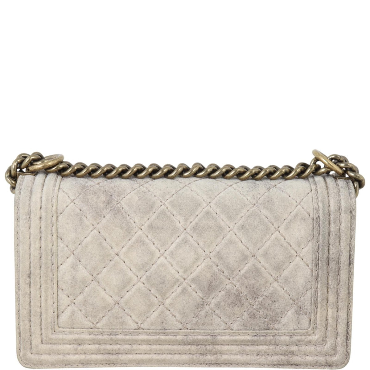 Chanel Boy Old Distressed Handbag Suede Medium Crossbody Bag