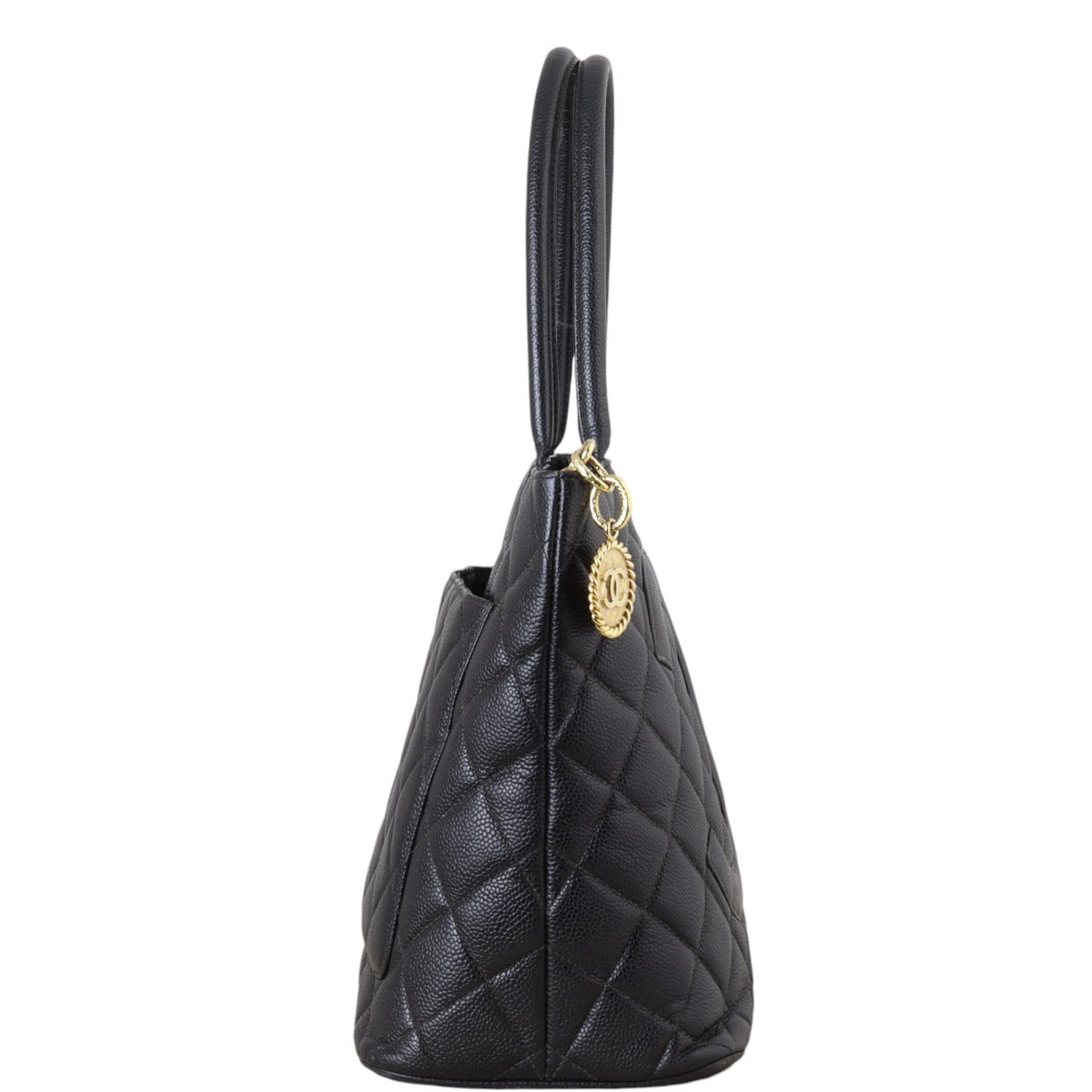 Chanel Medallion Tote Quilted Black Tote Bag
