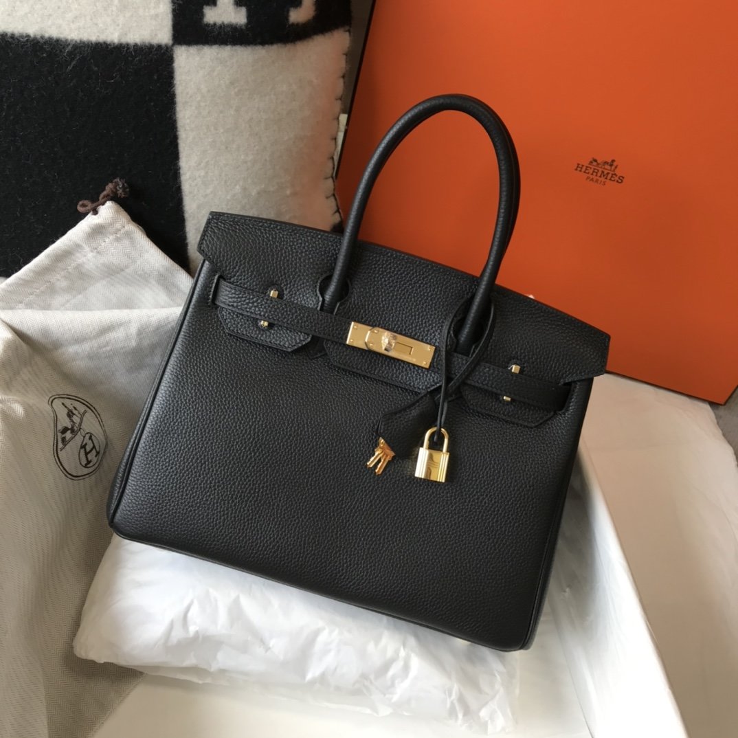 Top Quality Birkin Togo Hardware Bag For Black Gold Shoulder Bag
