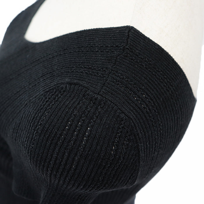 Chanel Short Sleeve Top Black Cotton Blend Bag